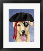 Framed Yellow Labrador Pirate