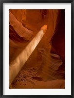 Framed Sunbeam Penetrates Dusty Air of Lower Antelope Canyon, Arizona