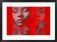 Red Beauty Mirrored Framed Print