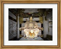 Framed Nikko Golden Sculpture Front