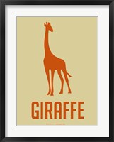 Giraffe Orange Framed Print