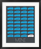 Framed Blue Mini Cooper