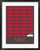 Framed Red Mini Cooper