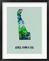 Framed Delaware Color Splatter Map