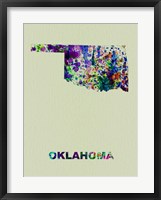 Framed Oklahoma Color Splatter Map