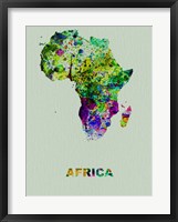 Framed Africa Color Splatter Map