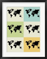 Framed World Map Grid