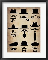 Framed Hats Glasses and Mustaches