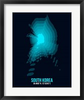 Framed South Korea Radiant Map 2