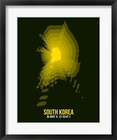 Framed South Korea Radiant Map 3