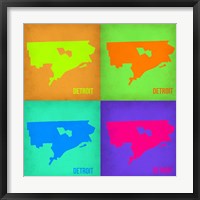 Framed Detroit Pop Art Map 1