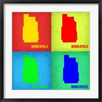 Framed Minneapolis Pop Art Map 1