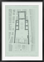 Mint & Slate Garden Plan I Framed Print