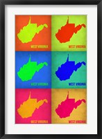 Framed West Virginia Pop Art Map 1