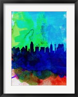 Framed San Antonio Watercolor Skyline