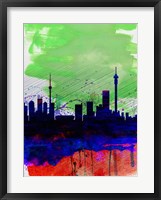 Framed Johannesburg Watercolor Skyline