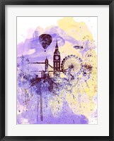 Framed London Watercolor Skyline