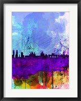 Framed Madrid Watercolor Skyline