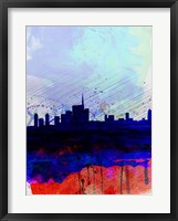 Framed Milan Watercolor Skyline