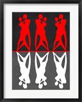Red and White Dance Framed Print