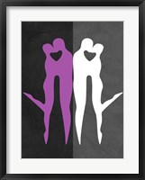 Framed Purple and White Kiss