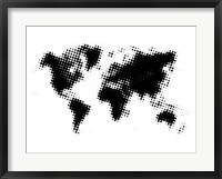 Framed Black Dotted World Map