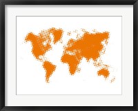 Framed Yellow Dotted World Map