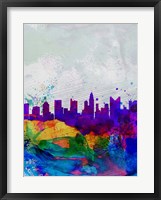 Framed Columbus Watercolor Skyline