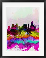 Framed Tulsa Watercolor Skyline