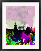 Framed Kyoto Watercolor Skyline