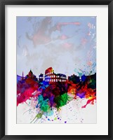 Framed Rome Watercolor Skyline