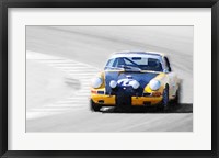 Framed Porsche 911 on Race Track