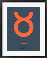 Framed Taurus Zodiac Sign Orange