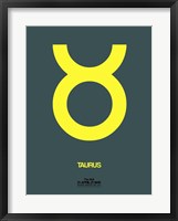 Framed Taurus Zodiac Sign Yellow