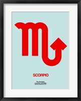 Framed Scorpio Zodiac Sign Red