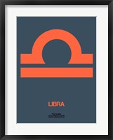 Framed Libra Zodiac Sign Orange