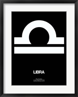 Framed Libra Zodiac Sign White