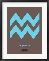 Framed Aquarius Zodiac Sign Blue