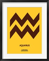 Framed Aquarius Zodiac Sign Brown