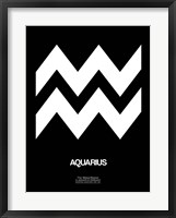 Framed Aquarius Zodiac Sign White