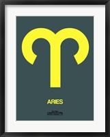 Framed Aries Zodiac Sign Yellow
