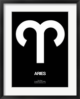 Framed Aries Zodiac Sign White