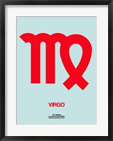 Framed Virgo Zodiac Sign Red