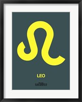 Framed Leo Zodiac Sign Yellow