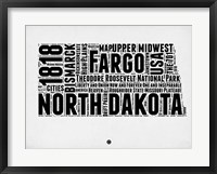 Framed North Dakota Word Cloud 2