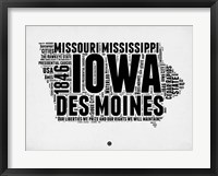 Framed Iowa Word Cloud 2