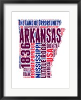 Framed Arkansas Word Cloud Map