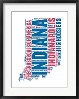 Framed Indiana Word Cloud Map