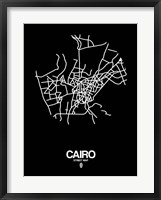 Framed Cairo Street Map Black