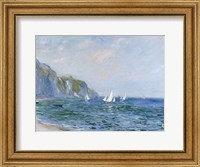 Framed Cliffs and Sailboats at Pourville